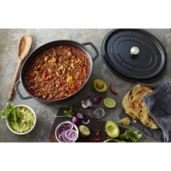 Staub Cocotte 27 Cm, Oval, Schwarz, Gusseisen 13 Staub Cocotte 27 Cm, Oval, Schwarz, Gusseisen -Staub Geschäft 000017579