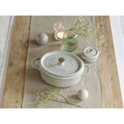 Staub Cocotte 23 Cm, Oval, Weisser Trüffel, Gusseisen -Staub Geschäft 000019752