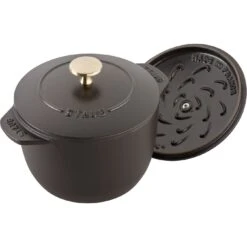 Staub Reis-Cocotte 16 Cm, Rund, Schwarz, Gusseisen -Staub Geschäft 11721 625 5