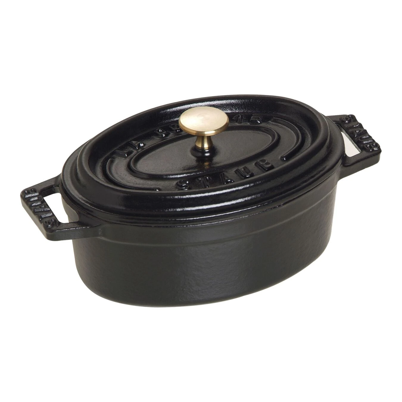 Staub Mini Cocotte 11 Cm, Oval, Schwarz, Gusseisen 3 Staub Mini Cocotte 11 Cm, Oval, Schwarz, Gusseisen