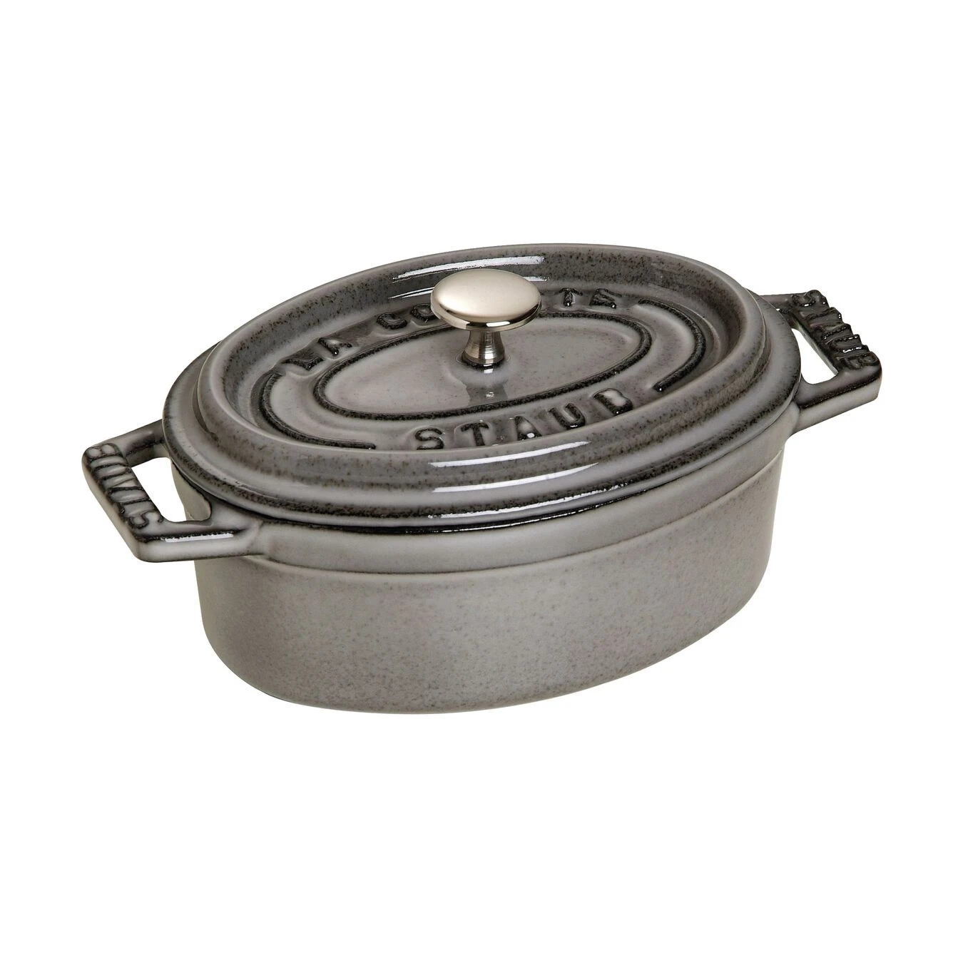 Staub Mini Cocotte 11 Cm, Oval, Graphit-Grau, Gusseisen 3 Staub Mini Cocotte 11 Cm, Oval, Graphit-Grau, Gusseisen