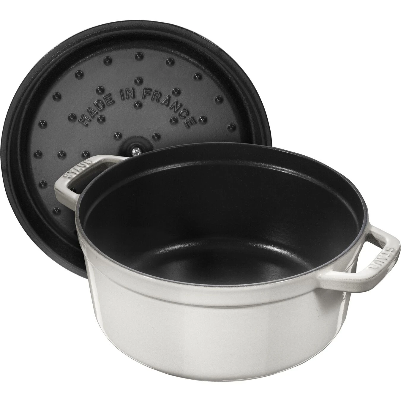 Staub Cocotte 22 Cm, Rund, Weisser Trüffel, Gusseisen 4 Staub Cocotte 22 Cm, Rund, Weisser Trüffel, Gusseisen – Bild 2