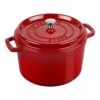 Staub Cocotte Tief 24 Cm, Rund, Kirsch-Rot, Gusseisen -Staub Geschäft 40501485