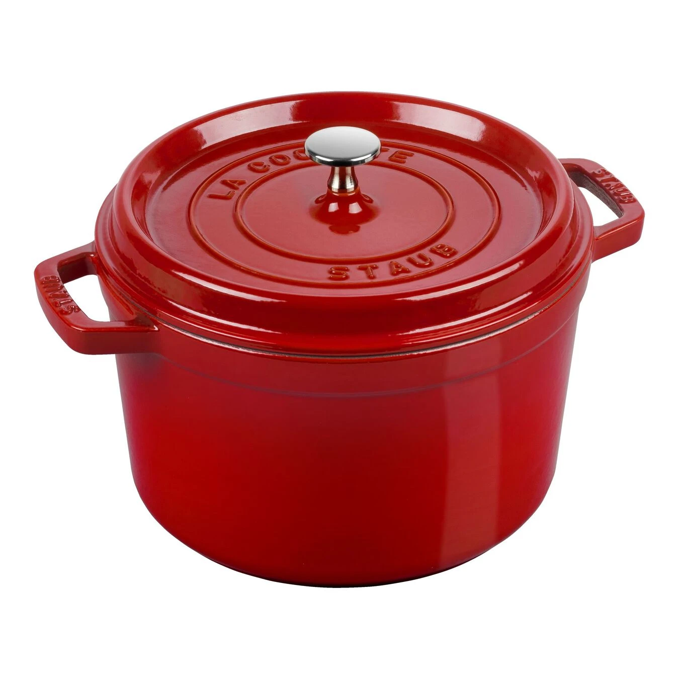 Staub Cocotte Tief 24 Cm, Rund, Kirsch-Rot, Gusseisen 3 Staub Cocotte Tief 24 Cm, Rund, Kirsch-Rot, Gusseisen