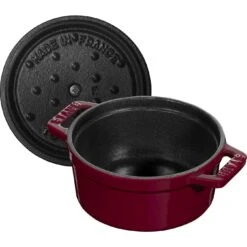 Staub Mini Cocotte 10 Cm, Rund, Bordeaux, Gusseisen -Staub Geschäft 40502 281 0 5