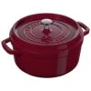 Staub Cocotte 24 Cm, Rund, Bordeaux, Gusseisen -Staub Geschäft 40502294
