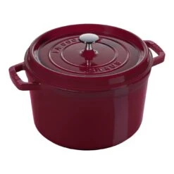 Staub Cocotte Tief 24 Cm, Rund, Bordeaux, Gusseisen