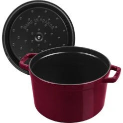 Staub Cocotte Tief 24 Cm, Rund, Bordeaux, Gusseisen -Staub Geschäft 40506566 5