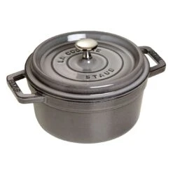 Staub Cocotte 22 Cm, Rund, Graphit-Grau, Gusseisen