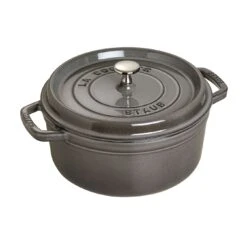 Staub Cocotte 26 Cm, Rund, Graphit-Grau, Gusseisen