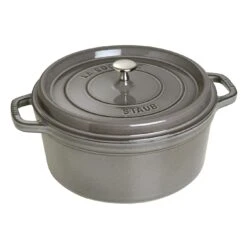 Staub Cocotte 28 Cm, Rund, Graphit-Grau, Gusseisen