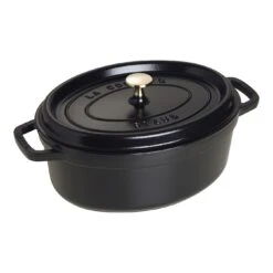 Staub Cocotte 29 Cm, Oval, Schwarz, Gusseisen
