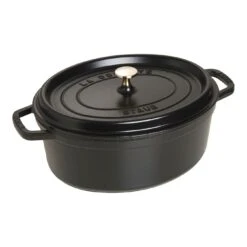 Staub Cocotte 31 Cm, Oval, Schwarz, Gusseisen