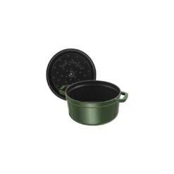 Alternative view of Staub Cocotte 26 Cm, Rund, Basilikum-Grün, Gusseisen