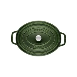 Alternative view of Staub Cocotte 29 Cm, Oval, Basilikum-Grün, Gusseisen