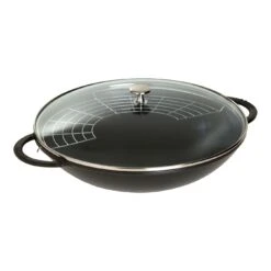 Staub Wok Mit Glasdeckel 37 Cm, Gusseisen