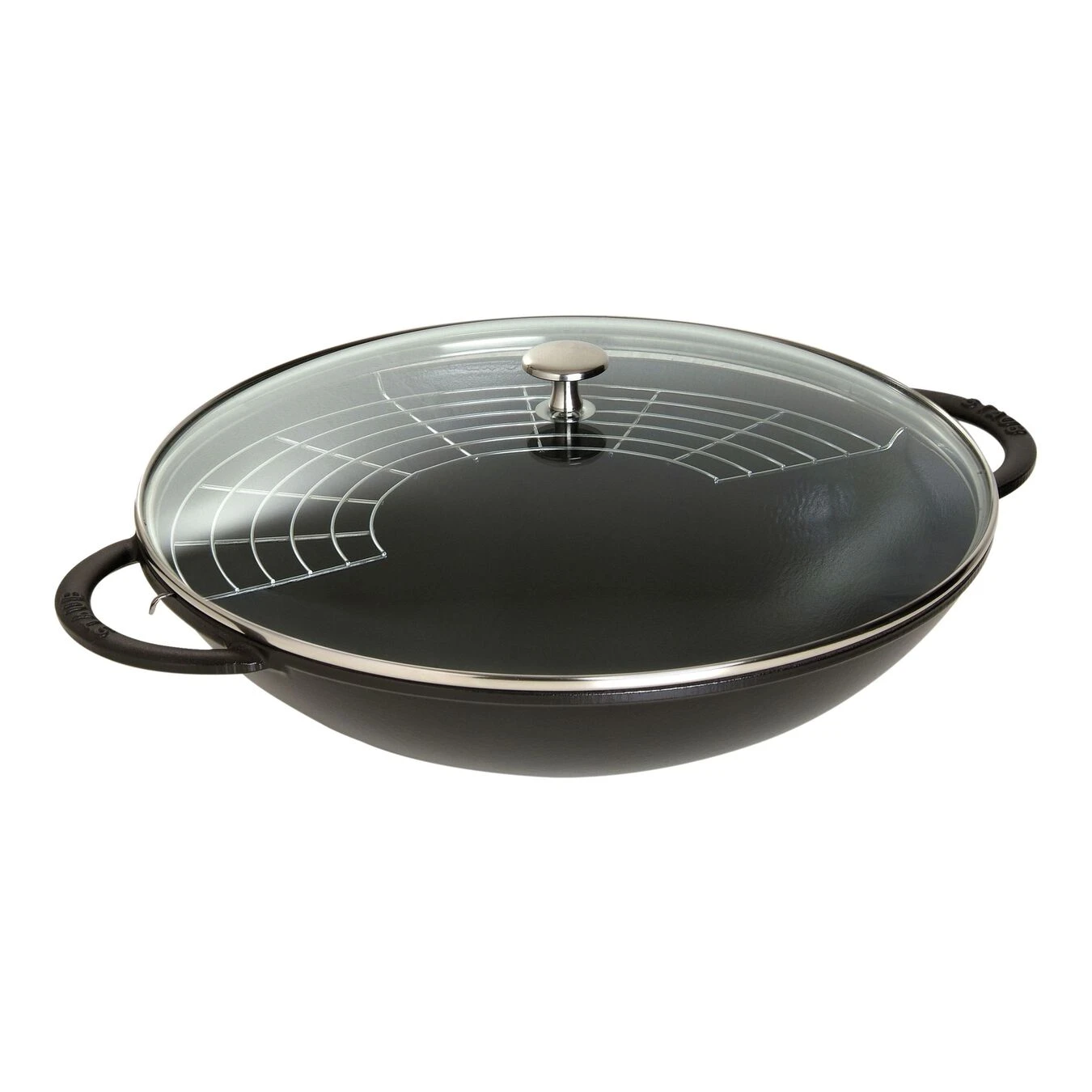 Staub Wok Mit Glasdeckel 37 Cm, Gusseisen 3 Staub Wok Mit Glasdeckel 37 Cm, Gusseisen