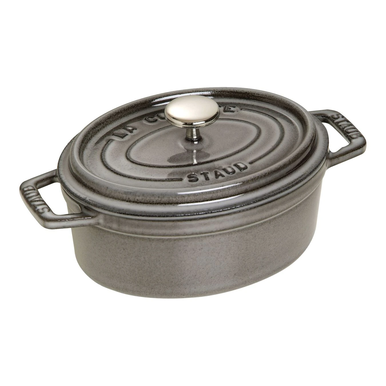 Staub Cocotte 15 Cm, Oval, Graphit-Grau, Gusseisen 3 Staub Cocotte 15 Cm, Oval, Graphit-Grau, Gusseisen
