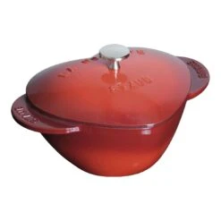 Staub Cocotte 20 Cm, Herz, Kirsch-Rot, Gusseisen
