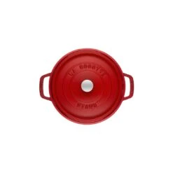 Staub Cocotte 22 Cm, Rund, Kirsch-Rot, Gusseisen -Staub Geschäft 40509 814 0 2 2