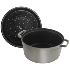 Staub Cocotte 30 Cm, Rund, Graphit-Grau, Gusseisen -Staub Geschäft 40509 862 0 000000883