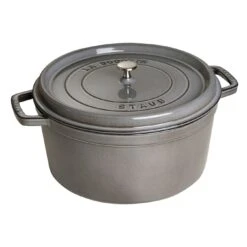 Staub Cocotte 34 Cm, Rund, Graphit-Grau, Gusseisen