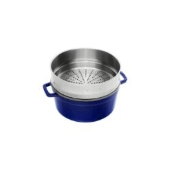 Alternative view of Staub Cocotte Mit Dämpfeinsatz 26 Cm, Rund, Dunkelblau, Gusseisen