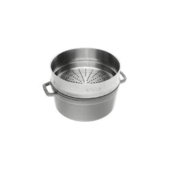 Alternative view of Staub Cocotte Mit Dämpfeinsatz 26 Cm, Rund, Graphit-Grau, Gusseisen