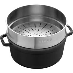 Staub Cocotte Mit Dämpfeinsatz 26 Cm, Rund, Schwarz, Gusseisen 11 Staub Cocotte Mit Dämpfeinsatz 26 Cm, Rund, Schwarz, Gusseisen -Staub Geschäft 40510 606 0 4
