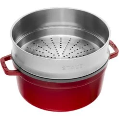 Staub Cocotte Mit Dämpfeinsatz 26 Cm, Rund, Kirsch-Rot, Gusseisen 13 Staub Cocotte Mit Dämpfeinsatz 26 Cm, Rund, Kirsch-Rot, Gusseisen -Staub Geschäft 40510601 1