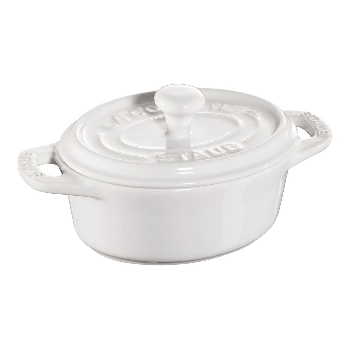 Staub Mini Cocotte 10 Cm, Oval, Reinweiß, Keramik 3 Staub Mini Cocotte 10 Cm, Oval, Reinweiß, Keramik