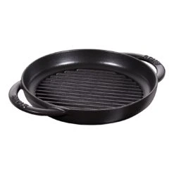 Staub Pure Grill 23 Cm, Rund, Schwarz, Gusseisen