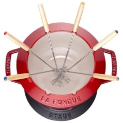 Alternative view of Staub Fondue Set, 18cm, Kirschrot Innen Cremefarben 18 Cm, Kirsch-Rot
