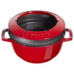 Staub Fondue Set, 18cm, Kirschrot Innen Cremefarben 18 Cm, Kirsch-Rot -Staub Geschäft 40511 974 0 4