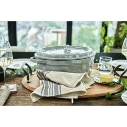 Staub Cocotte 37 Cm, Oval, Graphit-Grau, Gusseisen -Staub Geschäft 424419007