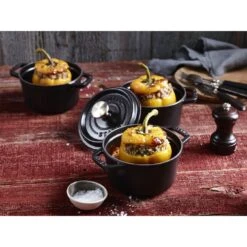 Staub Cocotte 12 Cm, Rund, Schwarz, Gusseisen 13 Staub Cocotte 12 Cm, Rund, Schwarz, Gusseisen -Staub Geschäft 424422428