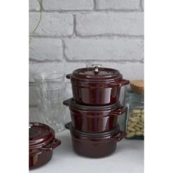 Staub Mini Cocotte 10 Cm, Rund, Grenadine-Rot, Gusseisen -Staub Geschäft 750032262