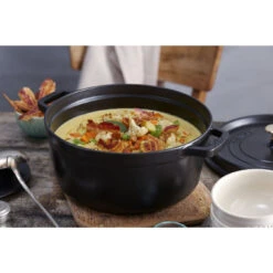 Staub Cocotte 28 Cm, Rund, Schwarz, Gusseisen -Staub Geschäft 750033443