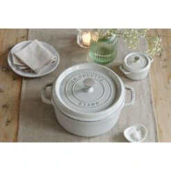 Staub Cocotte 20 Cm, Rund, Weisser Trüffel, Gusseisen 12 Staub Cocotte 20 Cm, Rund, Weisser Trüffel, Gusseisen -Staub Geschäft 750037975