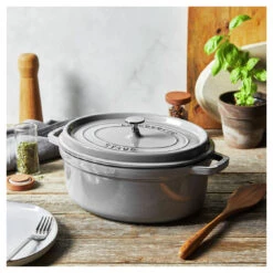 Staub Cocotte 31 Cm, Oval, Graphit-Grau, Gusseisen -Staub Geschäft 750058442
